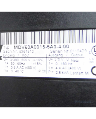 SEW Frequenzumrichter Movidrive MDV60A0015-5A3-4-00...