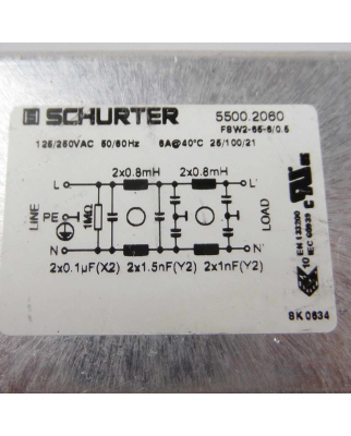 Schurter Line Filter FSW 5500.2060 GEB