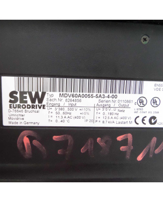 SEW Frequenzumrichter Movidrive MDV60A0055-5A3-4-00...