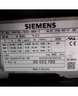 Siemens Kompakt-Asynchronmotor 1PH7103-7EF22-0BK3-Z Z=X01 GEB