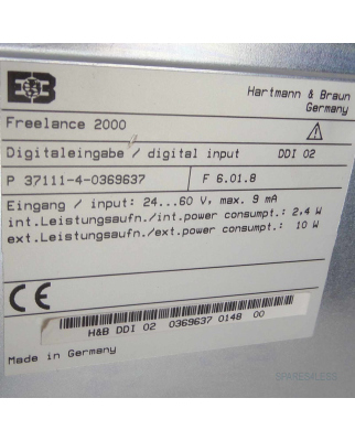 Hartmann & Braun ABB Freelance 2000 Digital Input Module DDI 02 GEB