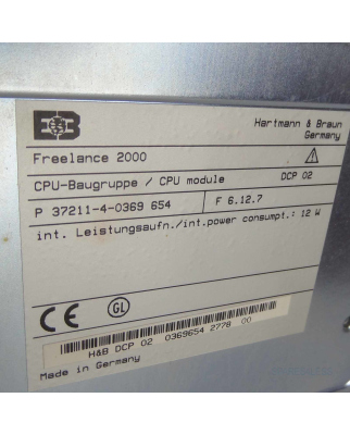 Hartmann & Braun ABB Freelance 2000 CPU DCP 02 GEB