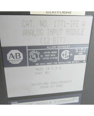 Allen Bradley Analog Input Modul 1771-IFE A GEB