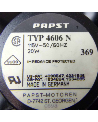 Papst 115V Lüfter 4606N GEB