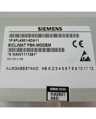 Simatic SICLIMAT FSK-Modem 6FL4301-3CA11 GEB