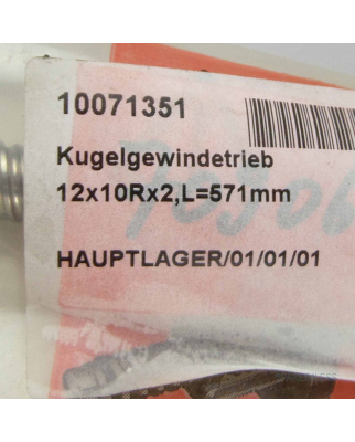 Rexroth Kugelgewindetrieb 12x10Rx2 L=571mm R153040629 