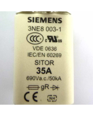Siemens Sitor Sicherungseinsatz 3NE8 003-1 (3Stk.) OVP