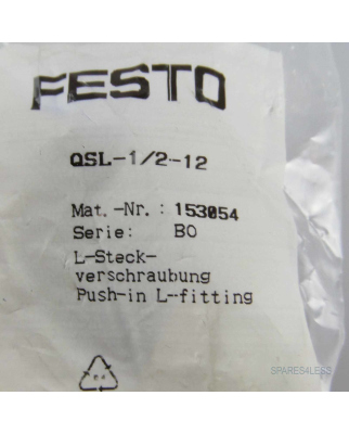 Festo 153007 unbenutzt Steckverschraubung QS-1/4-10 