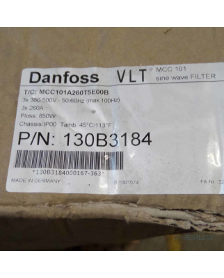 Danfoss VLT MCC101 Sinuswellenfilter VLT MCC101A260T5E00B 130B3184 OVP