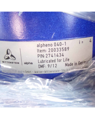 Wittenstein / alpheno Planetengetriebe 040-1 i=4 / 20033589 OVP