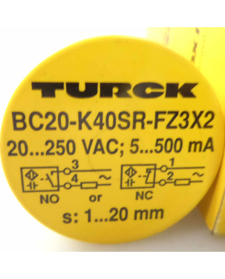 Turck Kapazitiver Näherungsschalter BC20-K40SR-FZ3X2 OVP