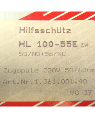 Schiele Hilfsschütz HL100-55E 136100140 220V OVP