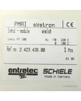 entrelec Schiele Analogeingabe Input PT100 242343600 OVP