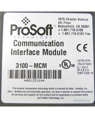 Prosoft Communication Interface Module 3100-MCM GEB