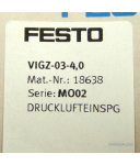 Festo Druckzonen-Einspeiseplatte VIGZ-03-4,0 18638 OVP