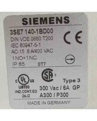 Siemens Seilzugschalter 3SE7140-1BD00 NOV