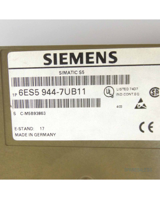 Simatic S5 CPU944B 6ES5 944-7UB11 E-Stand: 17 GEB