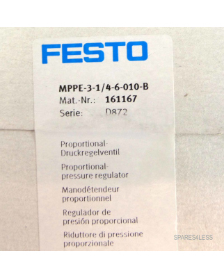 Festo Proportinal-Druckregelventil MPPE-3-1/4-6-010-B 161167 OVP