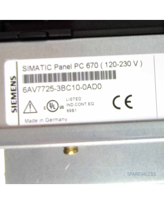 SIMATIC Panel PC 670 6AV7725-3BC10-0AD0 GEB