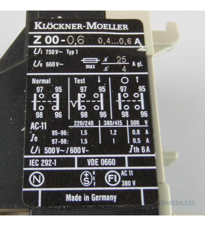 Moeller Z00-0,6 Motorschutzrelais 0,4-0,6A 