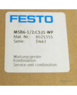 Festo Wartungsgerät MSB6-1/2:C3:J1-WP 8025355 OVP
