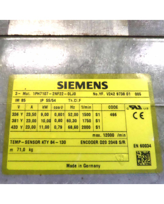 Siemens Kompakt-Asynchronmotor 1PH7107-2NF22-0LJ0 GEB