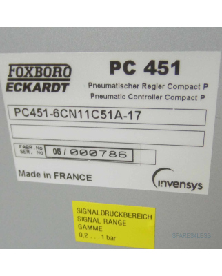 Eckardt Pneumatischer Regler PC451-6CN11C51A-17 OVP
