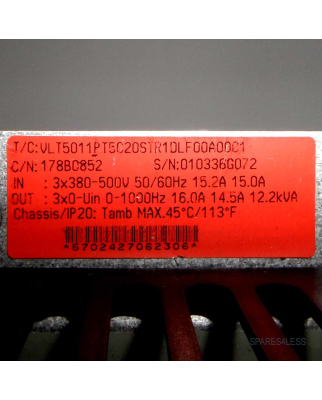 Danfoss Frequenzumrichter 178BC852 VLT5011PT5C20STR1DLF00A00C1 GEB