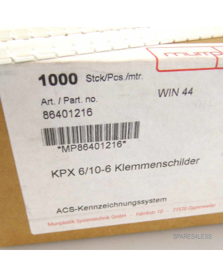 Murrplastik Klemmenschild KPX 6/10-6 86401216 (1000 Stk.) OVP