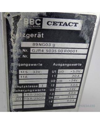 BBC Netzgerät 89NG03G GJR4503500R0001 #K2 GEB