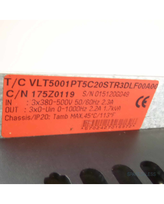 Danfoss Frequenzumrichter VLT5000 VLT5001PT5C20STR3DLF00A00 GEB