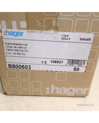 hager Drahthalteklammern B800603 (50Stk.) OVP