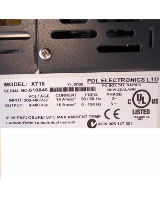PDL Electronics Frequenzumrichter LTD Xtravert X716 GEB