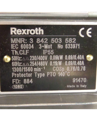 REXROTH 3842503582-386 Getriebemotor Motor + Getriebe 3842503060 0,09 kW  230V