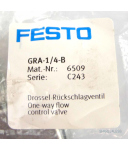 Festo Drossel-Rückschlagventil GRA-1/4-B 6509 OVP