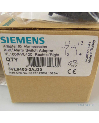 Siemens Adapter für Alarmschalter 3VL9400-2AJ20 OVP