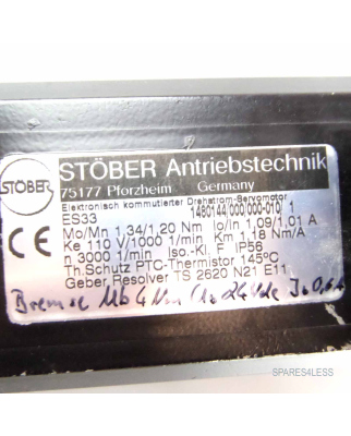 Stöber Drehstrom-Servomotor ES33 148144/000/000-010/1 GEB