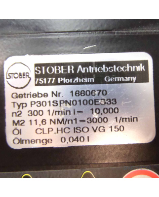 Stöber Drehstrom-Servomotor ES33 148144/000/000-010/1 GEB
