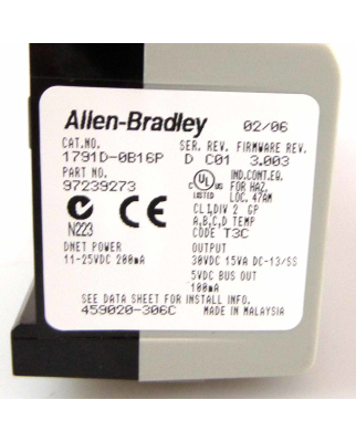 Allen Bradley I/O-Modul 1791D-0B16P 97239273 GEB
