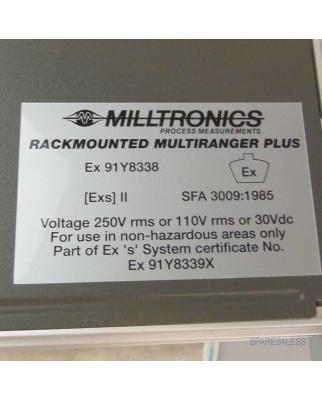 Milltronics Rackmounted Multiranger Plus Ex91Y8338 OVP