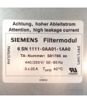 Simodrive 611 Filtermodul 6SN1111-0AA01-1AA0 OVP