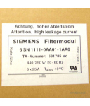 Simodrive 611 Filtermodul 6SN1111-0AA01-1AA0 OVP