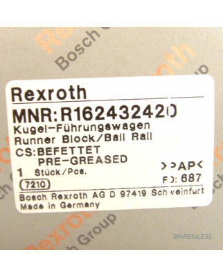 Bosch Rexroth Kugel-F&uuml;hrungswagen R162432420 OVP