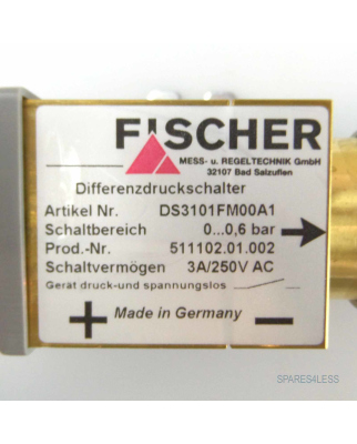 Fischer Differenzdruckschalter DS3101FM00A1 0...0,6bar OVP