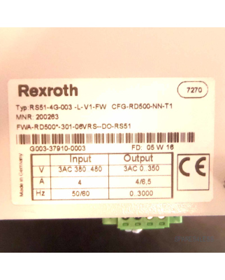 Rexroth Frequenzumrichter RS51-4G-003-L-V1-FW CFG-RD500-NN-T1 GEB