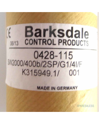 Barksdale Druckschalter 0428-115 SW2000/400b/2SP/G1/4I/F OVP