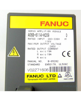 Fanuc Servo Amplifier Module A06B-6114-H209 Vers.D GEB