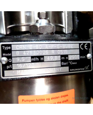 Grundfos Kreiselpumpe CRN8-60 A-P-G-BUBE 9,5m³/h 49,8m NOV