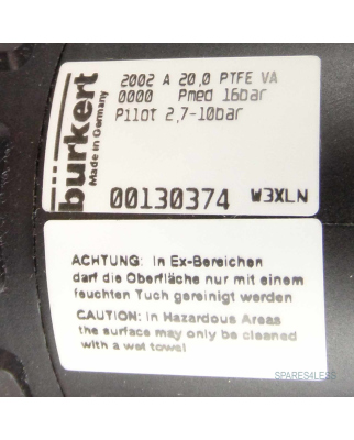 bürkert Antrieb für Schrägsitzventil Typ 2002/251-A 3/4" 00130374 OVP