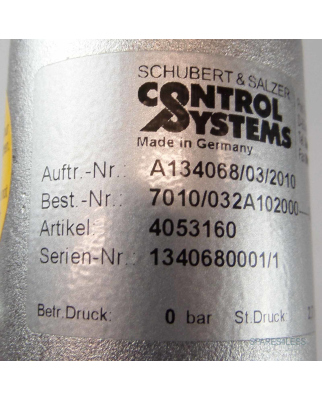 Schubert & Salzer Antrieb für Ventil 7010 /032A102000S9 GEB